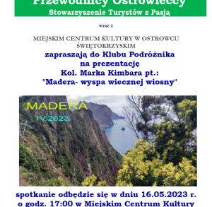Madera - wyspa wiecznej wiosny - wykład