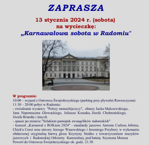 „Karnawałowa sobota w Radomiu” - wycieczka autokarowa