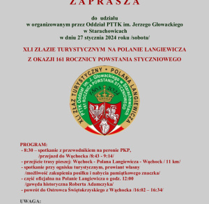 XLI Złaz Turystyczny na Polanie Langiewicza z okazji 161 rocznicy Powstania Styczniowego