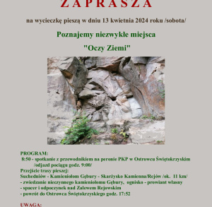 „Poznajemy niezwykłe miejsca - Oczy Ziemi” - wycieczka piesza organizowana przez Oddział Świętokrzyski PTTK im. Stanisława Jeżewskiego w Ostrowcu Świętokrzyskim