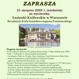 Łazienki Królewskie w Warszawie - wycieczka organizowana przez Oddział Świętokrzyski PTTK im. Stanisława Jeżewskiego w Ostrowcu Świętokrzyskim