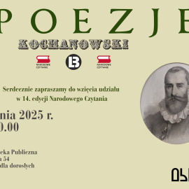 Jan Kochanowski - Poezje - Narodowe Czytanie 2025 w Miejskiej Bibliotece Publicznej w Ostrowcu Świętokrzyskim