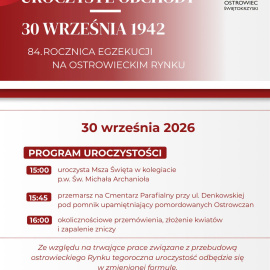 UROCZYSTE OBCHODY 84. ROCZNICY EGZEKUCJI NA OSTROWIECKIM RYNKU